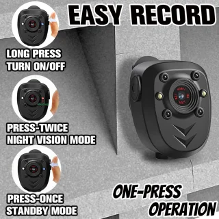 Mini Camera 1080P - 128GB Intern Geheugen - Infrarood Nachtzicht - 6u Opname - Cyclische Opname - 360 graden draaibare klem - Voor Binnen & Buiten - Incl. Oplaadkabel