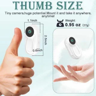 Mini Actiecamera 1080P - Met 64GB Geheugenkaart - Magnetisch Ontwerp - 180 Minuten Opname - Waterdicht - Voor Sport & Huisdieren - Incl. 12 Accessoires - Draagbaar als Sleutelhanger