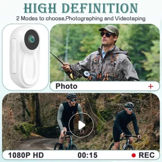 Mini Actiecamera 1080P - Met 64GB Geheugenkaart - Magnetisch Ontwerp - 180 Minuten Opname - Waterdicht - Voor Sport & Huisdieren - Incl. 12 Accessoires - Draagbaar als Sleutelhanger