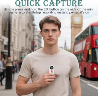 Mini Actiecamera 1080P - Met 64GB Geheugenkaart - Magnetisch Ontwerp - 180 Minuten Opname - Waterdicht - Voor Sport & Huisdieren - Incl. 12 Accessoires - Draagbaar als Sleutelhanger