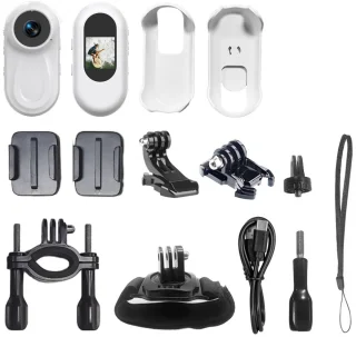 Mini Actiecamera 1080P - Met 64GB Geheugenkaart - Magnetisch Ontwerp - 180 Minuten Opname - Waterdicht - Voor Sport & Huisdieren - Incl. 12 Accessoires - Draagbaar als Sleutelhanger