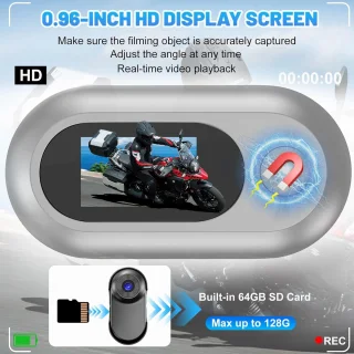 Sportcamera's - 1080P Mini Draagbare Camera - 64GB - Incl. Huisdier Halsbanden & Fietsbevestiging - Waterdicht