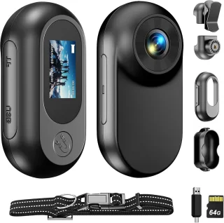 Sportcamera's - 1080P Mini Draagbare Camera - 64GB - Incl. Huisdier Halsbanden & Fietsbevestiging - Waterdicht
