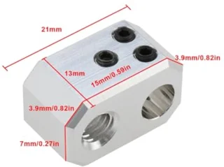 3D Printer Heating Block, Copper Alloy High Temperature Nickel Plated Heat Block with M3 Flat Head Screws, Compatible with Prusa I3 MK4 MK3.9 XL