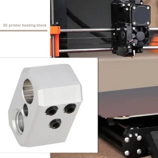 3D Printer Heating Block, Copper Alloy High Temperature Nickel Plated Heat Block with M3 Flat Head Screws, Compatible with Prusa I3 MK4 MK3.9 XL