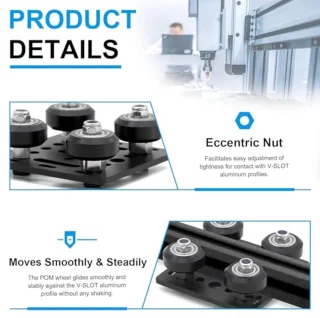 V Slot, Gantry Platter (4 Pack), 3D Printer Accessories, X Axis Wheels for Ender 3/Pro, CR 10 3D Printer