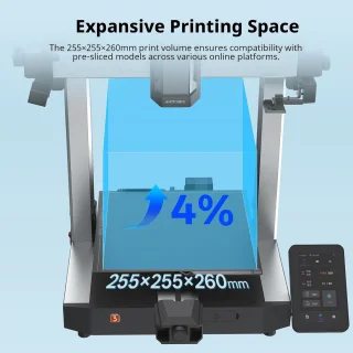 3D-printer met hoge snelheid, automatische bednivellering en meerkleurendruk – 600 mm/s, tot 8 kleuren, 255 x 255 x 260 mm