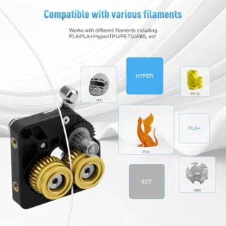 Extruderreductie Versnellingsuitrusting Extruderwand Kit Harded Staal DLC -coating voor K1 K1 Maximale K1C Ender 3 V3 V3 V3 Plus 3D -printers met 2 Dubbele Lagerwielen 1