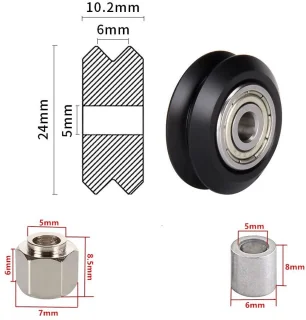13 stuks V-riemschijf rollen met lagers en excentrische kolom voor 3D-printers - 3D-printer accessoires