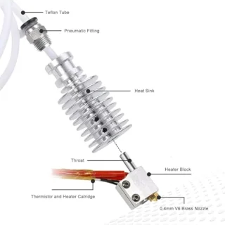 Hotend Kit for Anycubic Vyper, with 5 Pieces Extra E3D Long Nozzles, Compatible with Anycubic Vyper/Kobra Max/Kobra Plus 3D Printer Hotend