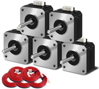 De Nema 17 Stepper Motor 42 x 23mm Pancake Motor 1.5 A-3.8V 2 Phase 4 Wires 1.8 Degree with 1 Meter Cable for 3D Printer Motors 1 Piece in één oogopslag