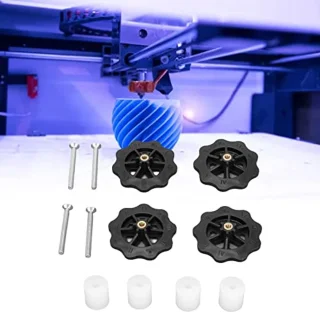 3D-printer Warmtebed-nivelleringsonderdelen, M4-duimwiel met Hoge Hardheid + Hot Bed-siliconenmat, Geschikt voor Prusa I3 Plus, voor Anet A8, voor Wanhao D9, voor Ender 5 Plus(Wit+zwart)