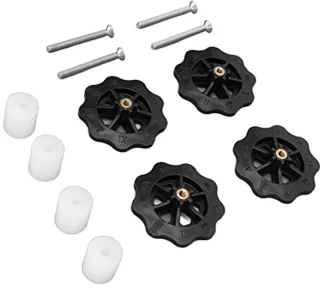 3D-printer Warmtebed-nivelleringsonderdelen, M4-duimwiel met Hoge Hardheid + Hot Bed-siliconenmat, Geschikt voor Prusa I3 Plus, voor Anet A8, voor Wanhao D9, voor Ender 5 Plus(Wit+zwart)