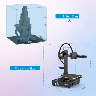 DD® 3d Printer Voor Beginners - 3d Printer - Bouwpakket - 18x18x18cm - Zwart