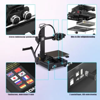 DD® 3d Printer Voor Beginners - 3d Printer - Bouwpakket - 18x18x18cm - Zwart