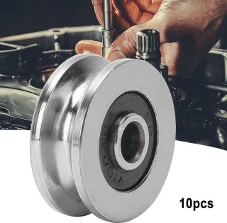 V-groef lagers 10pcs 18mm * 4mm * 8mm diepe U/V groef dubbele afgeschermde miniatuur kogellagers raillagergeleider katrol lager stalen rupswiel voor 3D-printer motor skateboards.