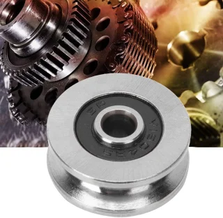 V-groef lagers 10pcs 18mm * 4mm * 8mm diepe U/V groef dubbele afgeschermde miniatuur kogellagers raillagergeleider katrol lager stalen rupswiel voor 3D-printer motor skateboards.