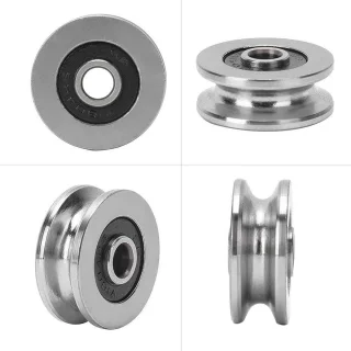 V-groef lagers 10pcs 18mm * 4mm * 8mm diepe U/V groef dubbele afgeschermde miniatuur kogellagers raillagergeleider katrol lager stalen rupswiel voor 3D-printer motor skateboards.