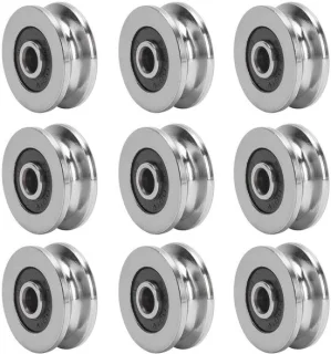 V-groef lagers 10pcs 18mm * 4mm * 8mm diepe U/V groef dubbele afgeschermde miniatuur kogellagers raillagergeleider katrol lager stalen rupswiel voor 3D-printer motor skateboards.