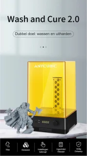 Anycubic Wash & Cure 2.0 - 3D Printer Wassen en Genezen - Bouwpakket - Starterspakket - DIY - 120 x 74 x 165 mm