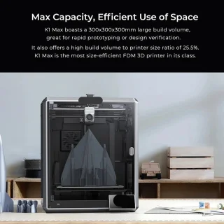 K1 Max 3D-printer – FDM Printer – 3D Printmachine – Additive Fabricator – Rapid Prototyper – Groot Bouwvolume 300x300x300 mm – Supersnelle Printsnelheid 600 mm/s