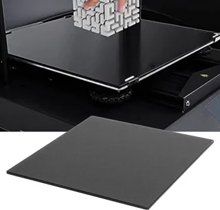3D Printer Glass Bed for Voron, 250 x 250 x 4 mm, High Adhesive 3D Printing Platform, Carbon Crystal Glass Sheet Building Area, Easy Deform, 3D Printer Accessories