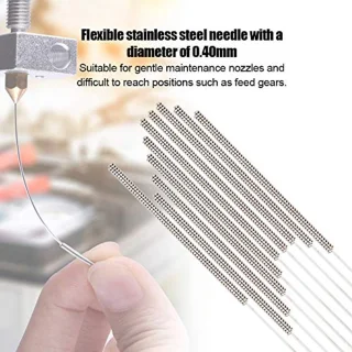 , 3D-printer-mondstukreiniging-toolkit, 3D-printeraccessoires, 10 Roestvrij Stalen en 0,4 Mm Sproeinaalden van Koper