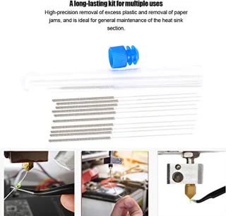 , 3D-printer-mondstukreiniging-toolkit, 3D-printeraccessoires, 10 Roestvrij Stalen en 0,4 Mm Sproeinaalden van Koper