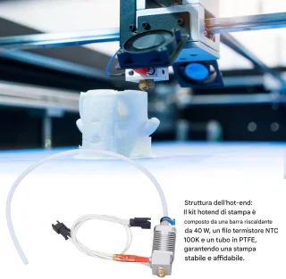 Vervangingskit Hot End 40W voor 3D-printerkop - Verwarmingsstaaf en Thermistorkabel