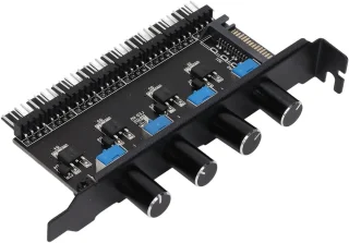 8 Kanalen Fan Hub 4PIN - 4 Knop Cooling Fan Speed ​​Controller voor CPU Case HDD VGA PWM Fan PCI Bracket 12V Control