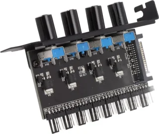 8 Kanalen Fan Hub 4PIN - 4 Knop Cooling Fan Speed ​​Controller voor CPU Case HDD VGA PWM Fan PCI Bracket 12V Control