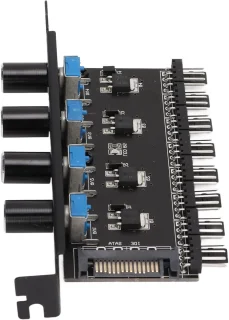 8 Kanalen Fan Hub 4PIN - 4 Knop Cooling Fan Speed ​​Controller voor CPU Case HDD VGA PWM Fan PCI Bracket 12V Control