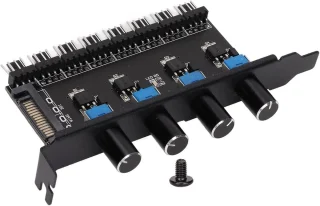 8 Kanalen Fan Hub 4PIN - 4 Knop Cooling Fan Speed ​​Controller voor CPU Case HDD VGA PWM Fan PCI Bracket 12V Control