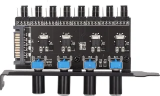 8 Kanalen Fan Hub 4PIN - 4 Knop Cooling Fan Speed ​​Controller voor CPU Case HDD VGA PWM Fan PCI Bracket 12V Control
