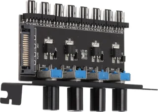 8 Kanalen Fan Hub 4PIN - 4 Knop Cooling Fan Speed ​​Controller voor CPU Case HDD VGA PWM Fan PCI Bracket 12V Control