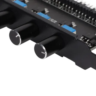 8 Kanalen Fan Hub 4PIN - 4 Knop Cooling Fan Speed ​​Controller voor CPU Case HDD VGA PWM Fan PCI Bracket 12V Control