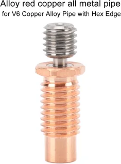Bimetaal Heatbreak 4 STKS - Koper Bimetaal Warmte Breken - Hoge Temperatuur 3D Printer Accessoires - V6 with Hex Edge .