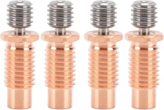 Bimetaal Heatbreak 4 STKS - Koper Bimetaal Warmte Breken - Hoge Temperatuur 3D Printer Accessoires - V6 with Hex Edge .