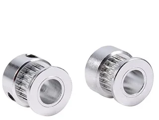 2 Alumininium Timing Pulley's - 20 Tanden Flens - 8mm Bore voor 3D Printer