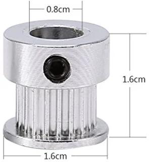 2 Alumininium Timing Pulley's - 20 Tanden Flens - 8mm Bore voor 3D Printer