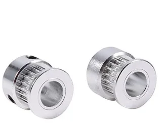 2 Alumininium Timing Pulley's - 20 Tanden Flens - 8mm Bore voor 3D Printer