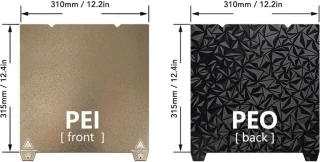 PEI Poedergespoten Verenstaal Bouwplaat Dubbele PEO-textuur 310x315mm voor Ender 3 S1 Plus Ender 3 V3 Plus 3D-printer - PLA ABS PETG - 3D-printeronderdelen .