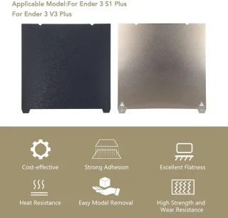 PEI Poedergespoten Verenstaal Bouwplaat Dubbele PEO-textuur 310x315mm voor Ender 3 S1 Plus Ender 3 V3 Plus 3D-printer - PLA ABS PETG - 3D-printeronderdelen .