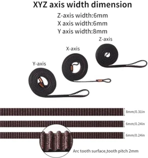 3D -printer Open Distributieriem 3D -printeraccessoires 3 X Y Z AXIS Gesynchroniseerde Aandrijfgordelvervangingskit