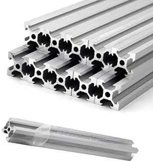 2020 Aluminum Extrusion 48in/1220mm Silver (10pcs/pack) V-Slot Aluminum Profile European Standard Anodized Linear Rail for 3D Printer, CNC and Laser Engraving Machine
