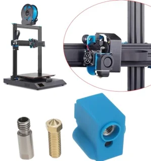 1 Set 3D Printer Extruder Kit Nozzle Heat Block 24V 64W Thermistor Vervanging Kit Compatibel met Artilry Sidewinder X1 X2 Compatibel met Genius 3D Printer Hotend