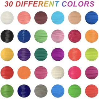 3D-printerfilament, 3D-penfilament, PLA-filament 1,75 mm (30 kleuren, 3 meter per kleur), kleurrijke 3D-pendraad, 3D-stiftfilament voor 3D-printen, voor 3D-pen en printer