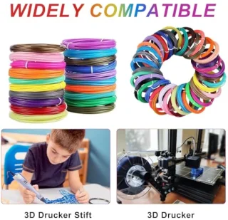 3D-printerfilament, 3D-penfilament, PLA-filament 1,75 mm (30 kleuren, 3 meter per kleur), kleurrijke 3D-pendraad, 3D-stiftfilament voor 3D-printen, voor 3D-pen en printer