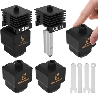 2 stuks 0,4 mm hotend kit stalen mondstuk P2S/H2D/H2S/A1 Mini