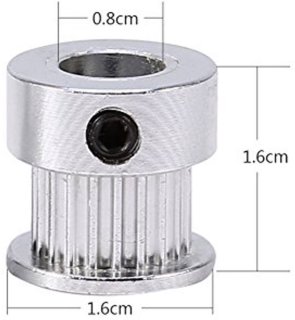 De 2x Aluminium tandriempoelie 20T 8 mm geflensd in één oogopslag